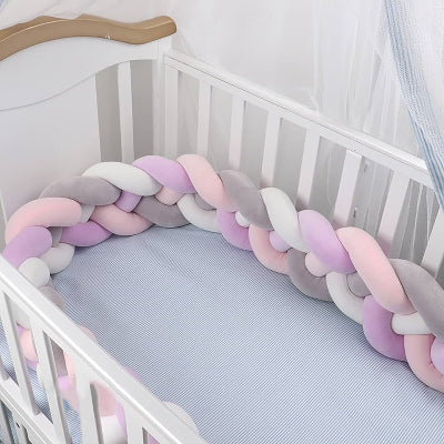 tresse de lit bebe multicouleur berceau bois ciel de lit