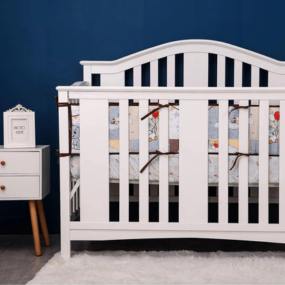 tour de lit bebe imprime gris marron berceau commode