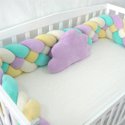 tour de lit tresse velours berceau coussin nuage violet