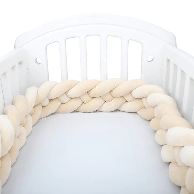 tresse de lit bebe beige berceau blanc